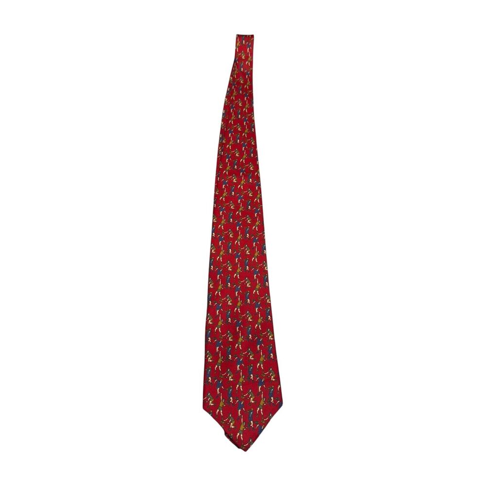 Bert Pulitzer Men’s Necktie Silk Tennis Players & Chain Link Designer Lot of 2 - Picture 2 of 11